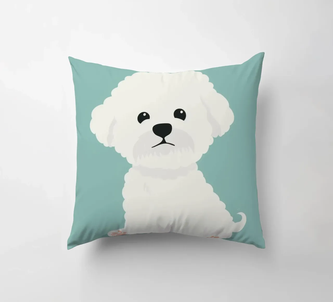 Un Bichon Frise soffice e coccoloso cuscino da DesignDoodle