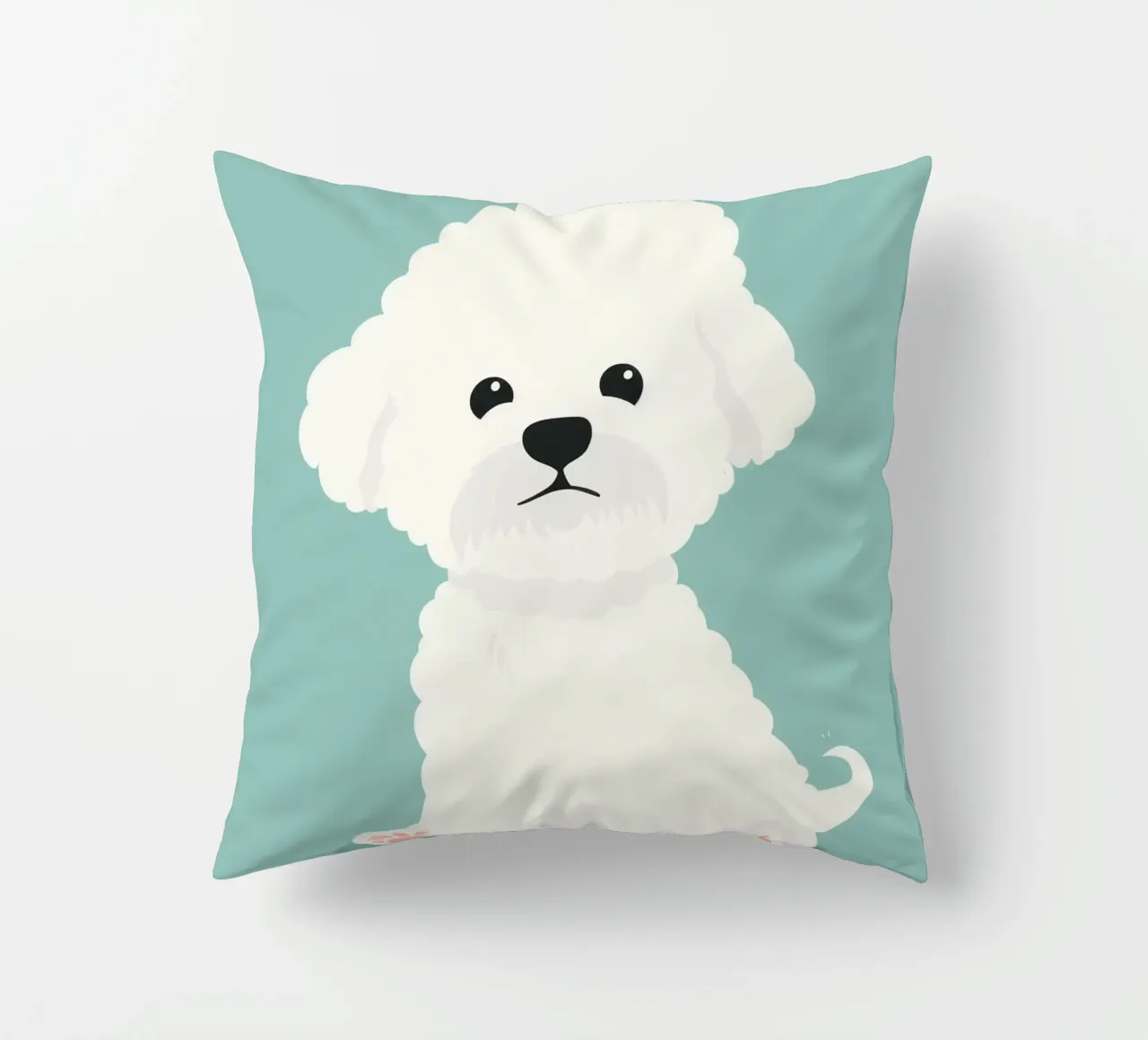 Un Bichon Frise soffice e coccoloso cuscino da DesignDoodle