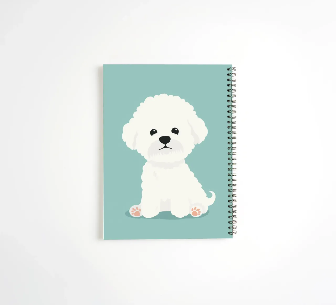 Fluffy and cuddly Bichon Frise spiral notebook by DesignDoodle