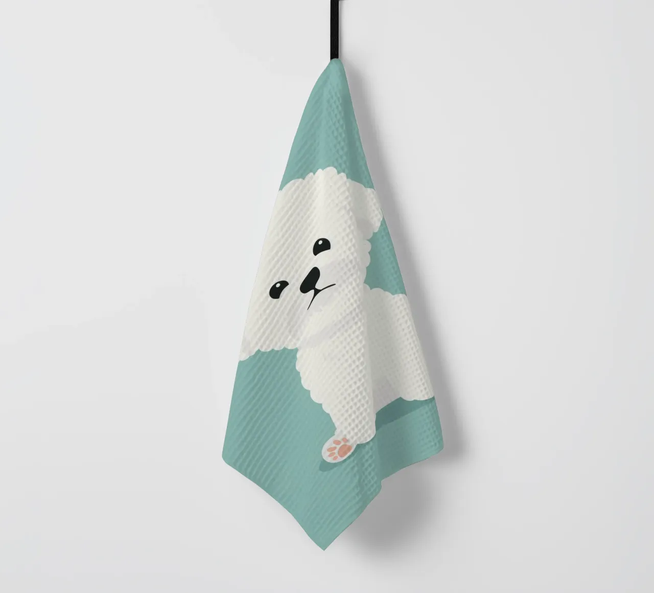 Un Bichon Frise soffice e coccoloso canovaccio da cucina da DesignDoodle