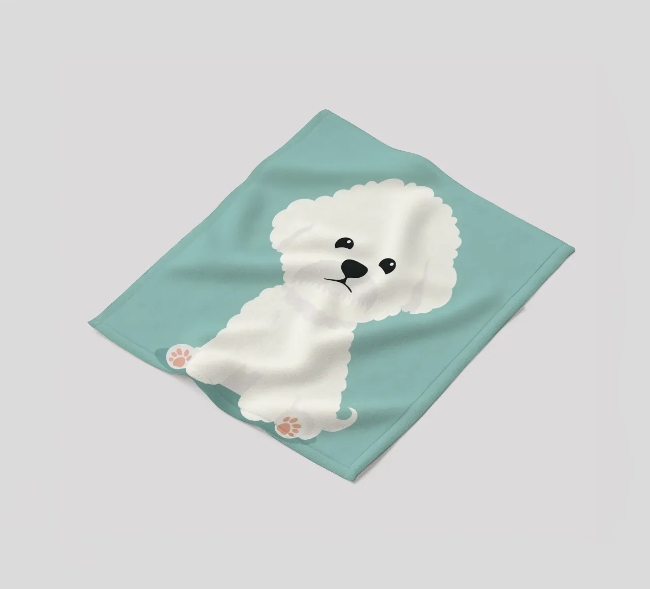 Un Bichon Frise soffice e coccoloso coperta in pile da DesignDoodle