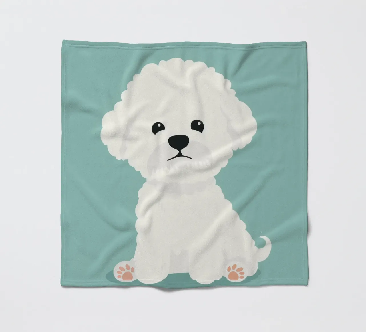 Un Bichon Frise soffice e coccoloso coperta in pile da DesignDoodle