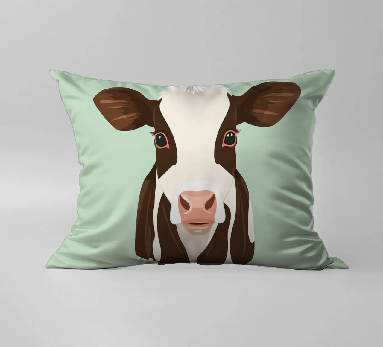 charming cow design with a playful gaze decorative cushion by DesignDoodle