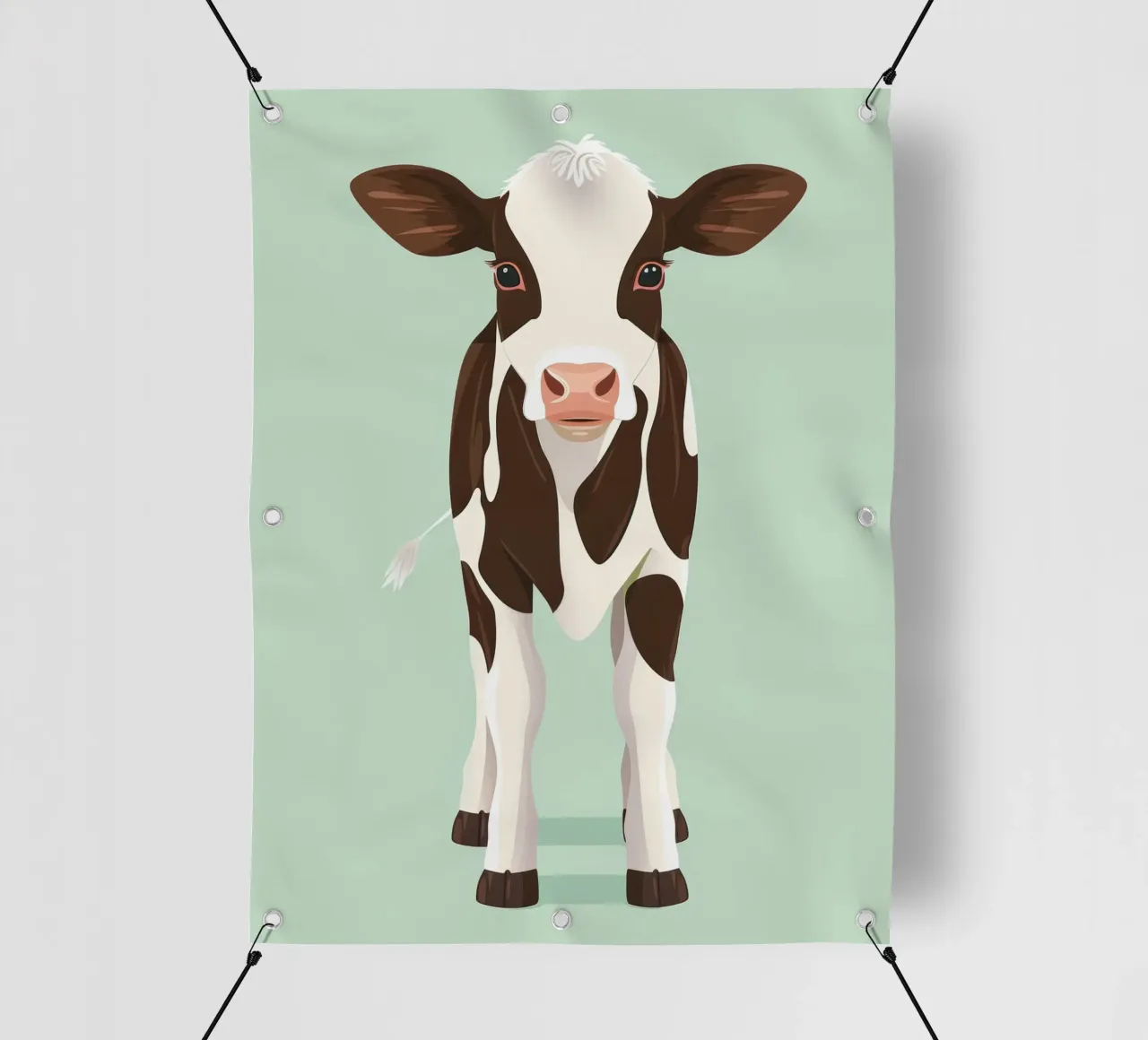 affascinante design di mucca con uno sguardo giocoso telo in pvc da DesignDoodle