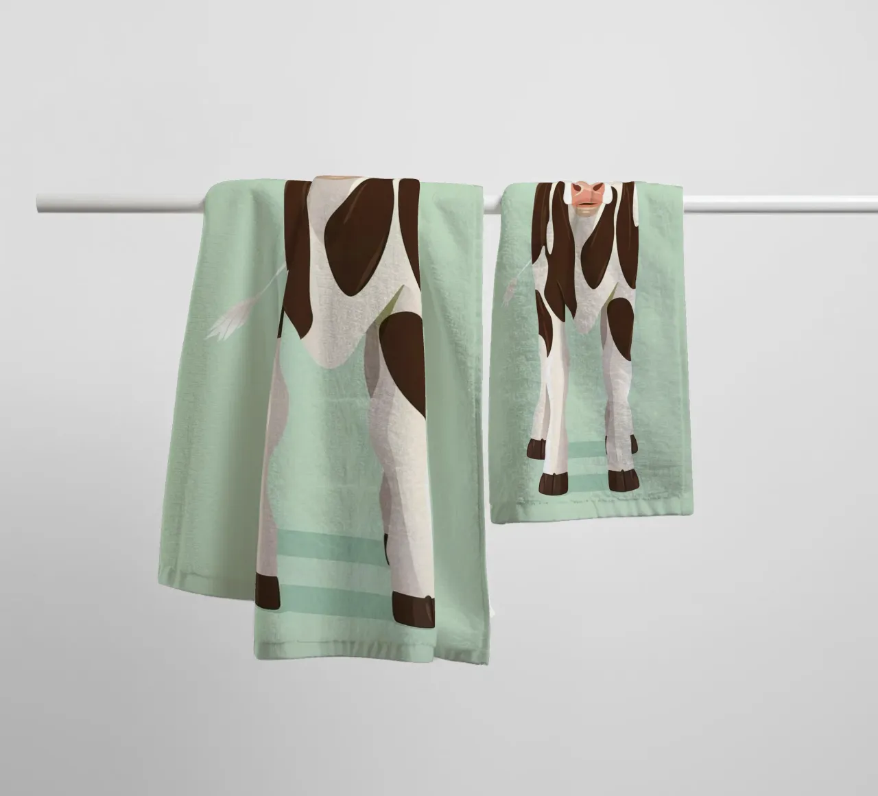 charming cow design with a playful gaze towel by DesignDoodle