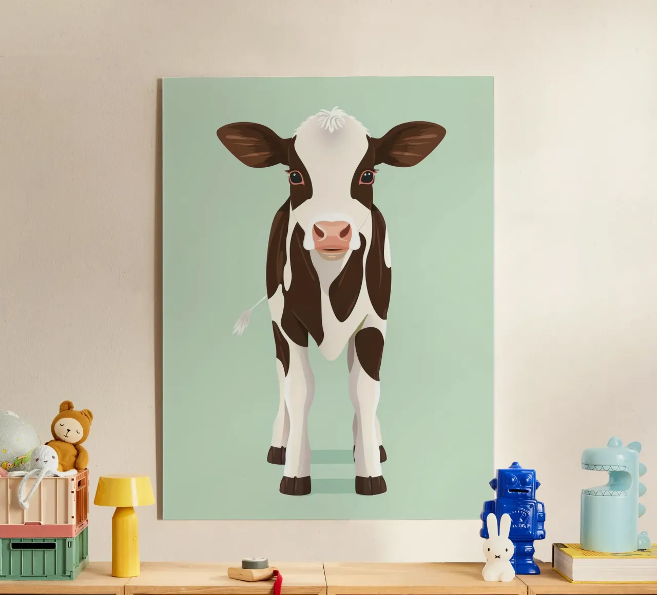affascinante design di mucca con uno sguardo giocoso plexiglass da DesignDoodle