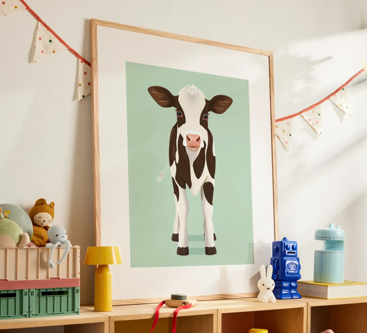 affascinante design di mucca con uno sguardo giocoso poster da DesignDoodle