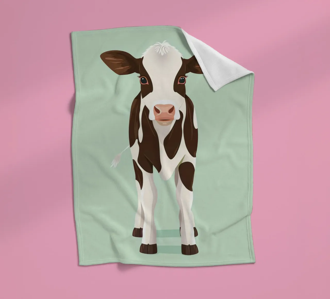 charming cow design with a playful gaze fleece blanket by DesignDoodle