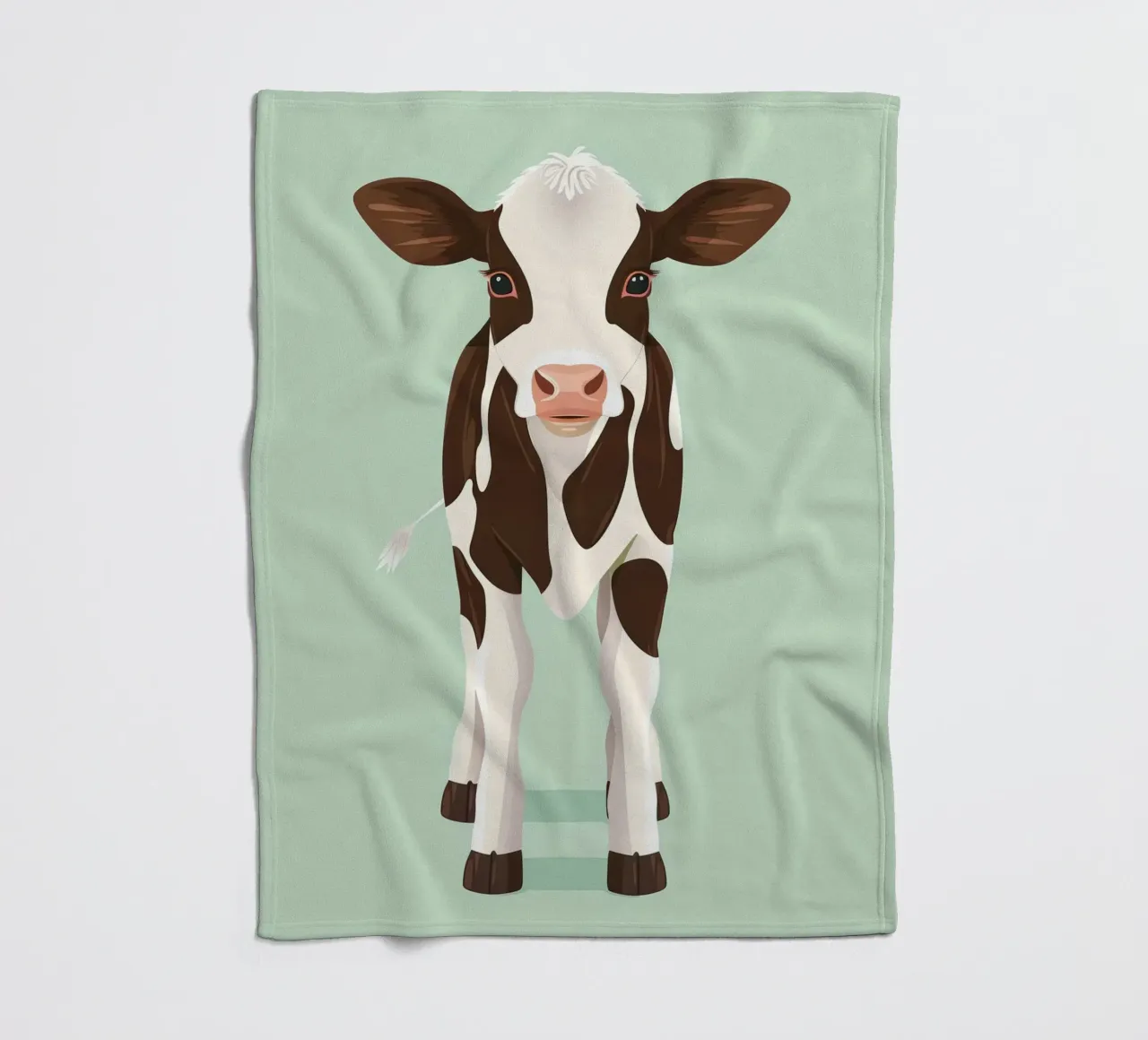 charming cow design with a playful gaze fleece blanket by DesignDoodle