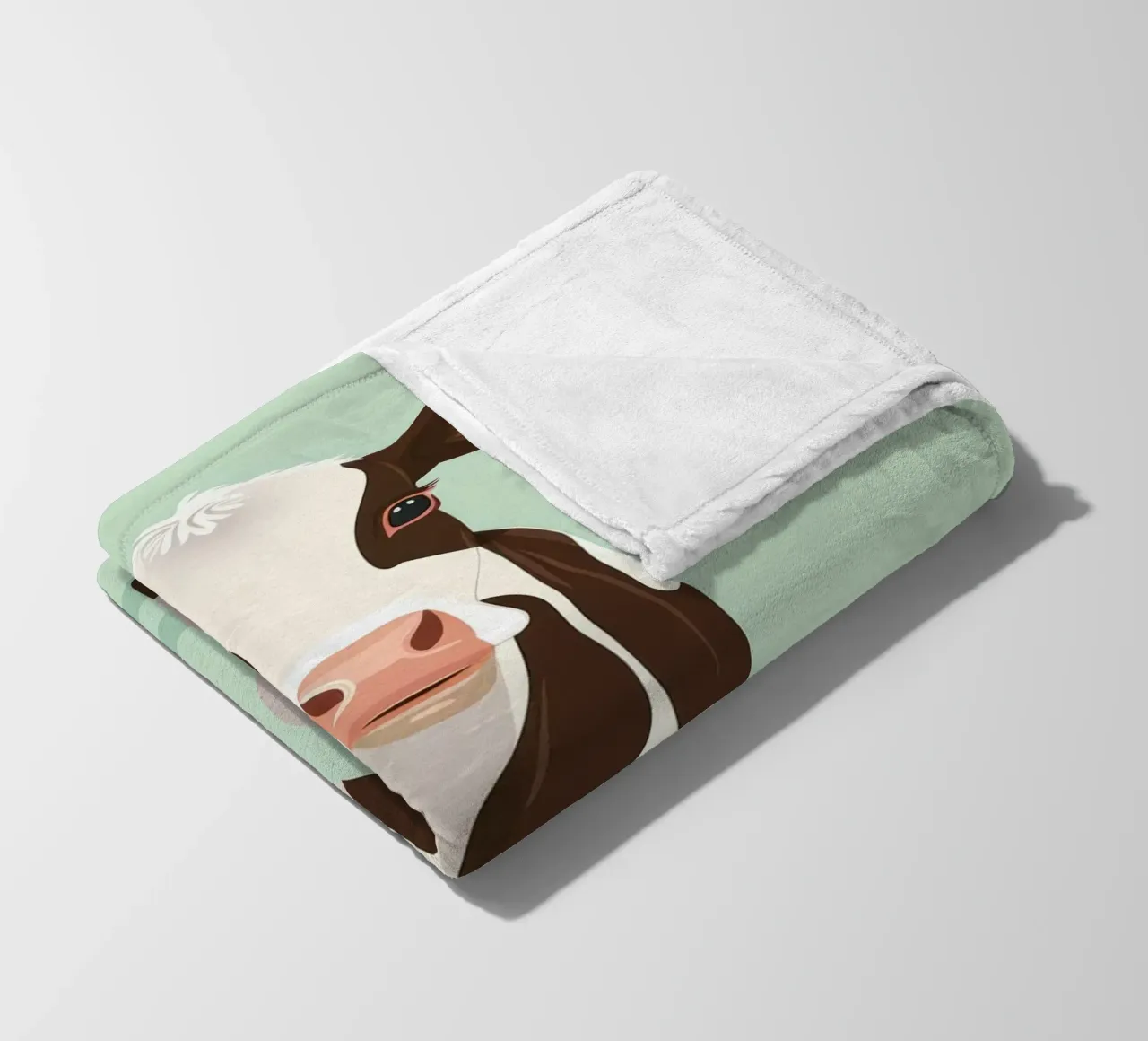 charming cow design with a playful gaze fleece blanket by DesignDoodle