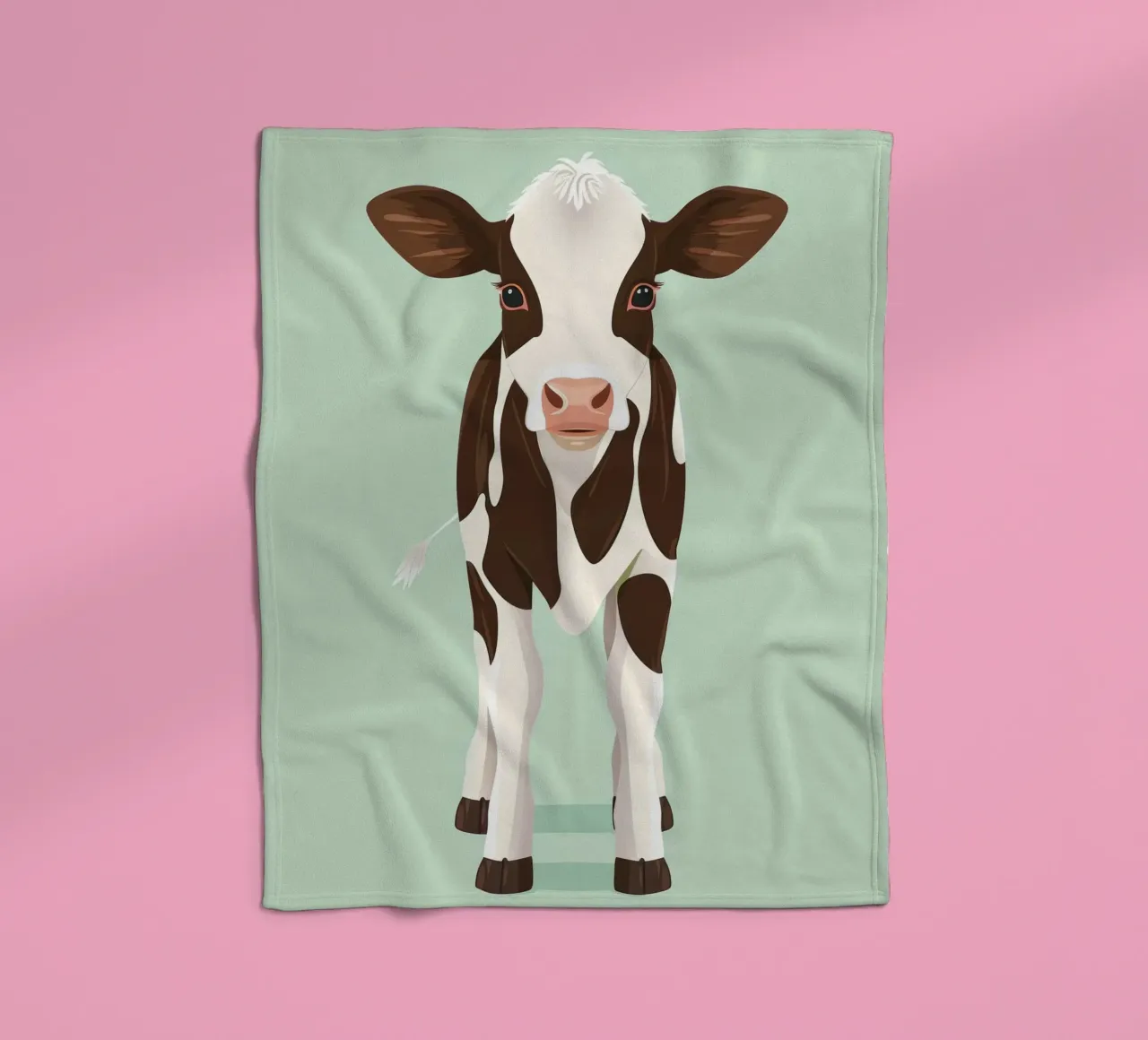 charming cow design with a playful gaze fleece blanket by DesignDoodle