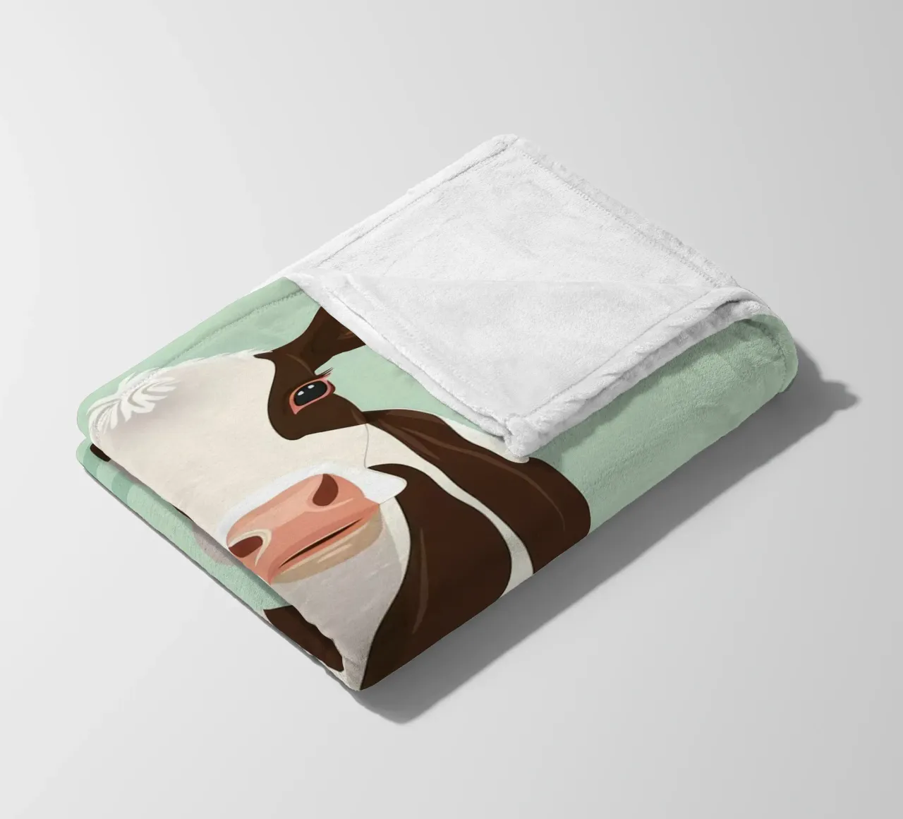charming cow design with a playful gaze fleece blanket by DesignDoodle