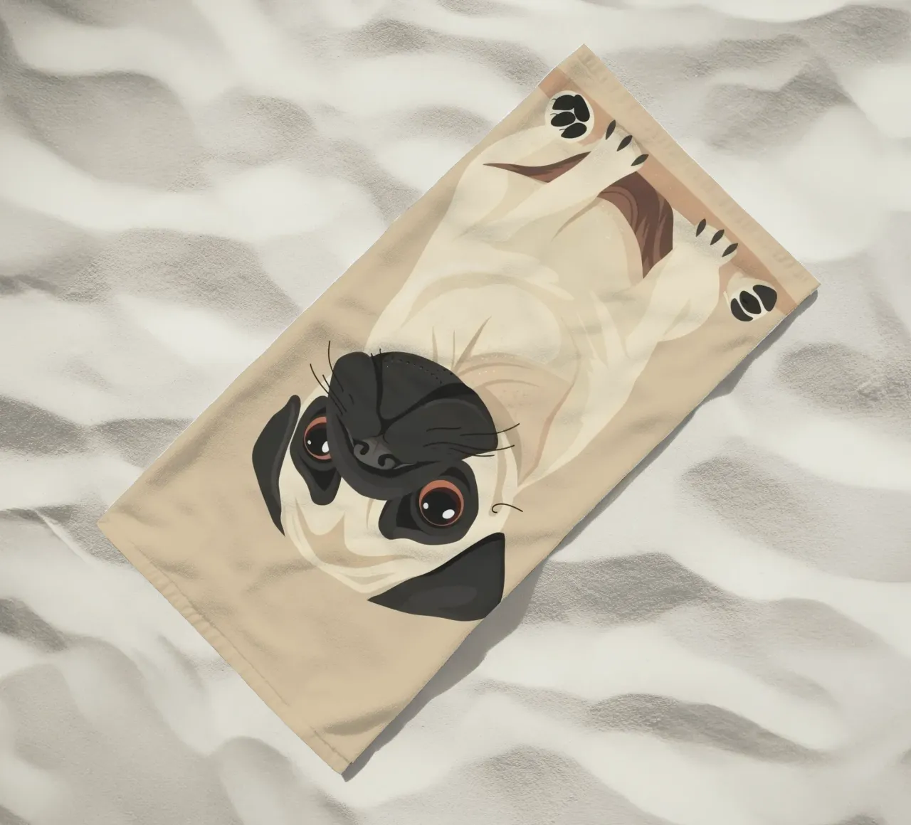 Amore per i carlini telo mare da DesignDoodle