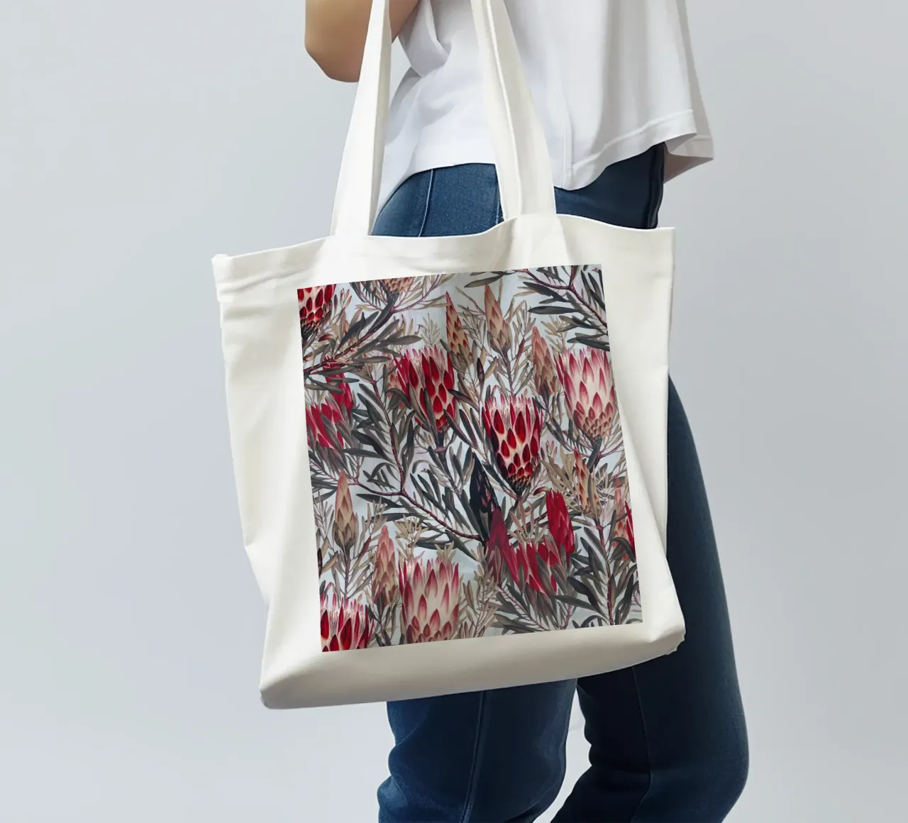 Protea Pattern II borsa in juta da burcukorkmazyurek