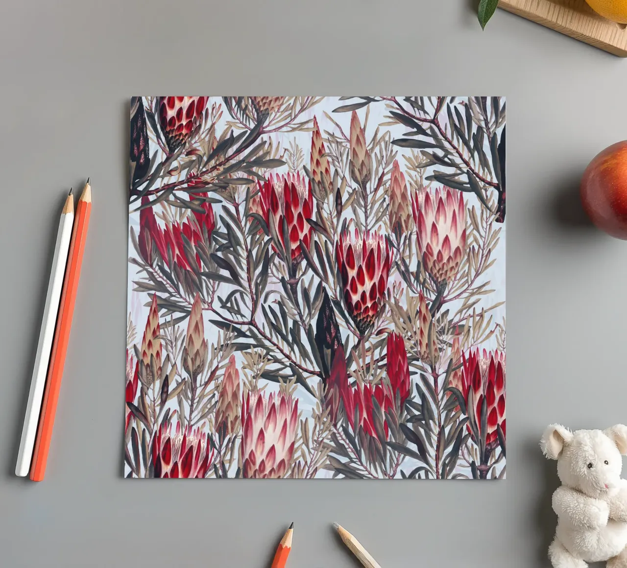 Protea Pattern II sticker sheet by burcukorkmazyurek