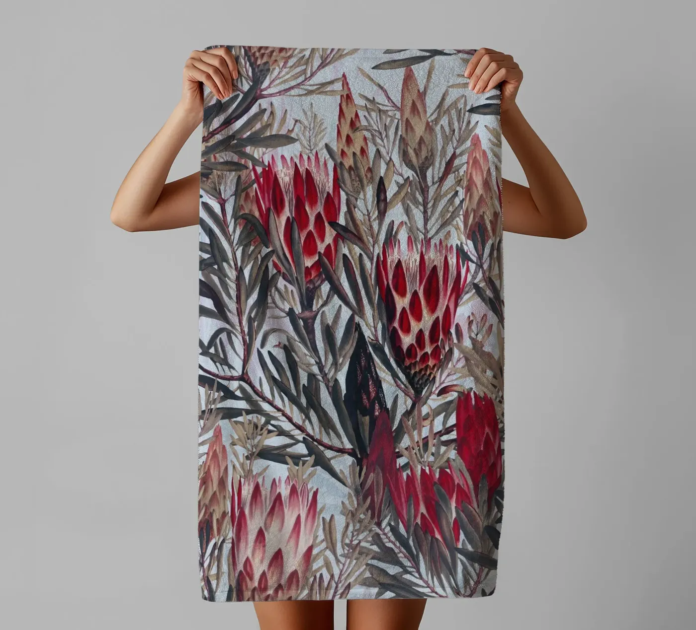 Protea Pattern II towel by burcukorkmazyurek