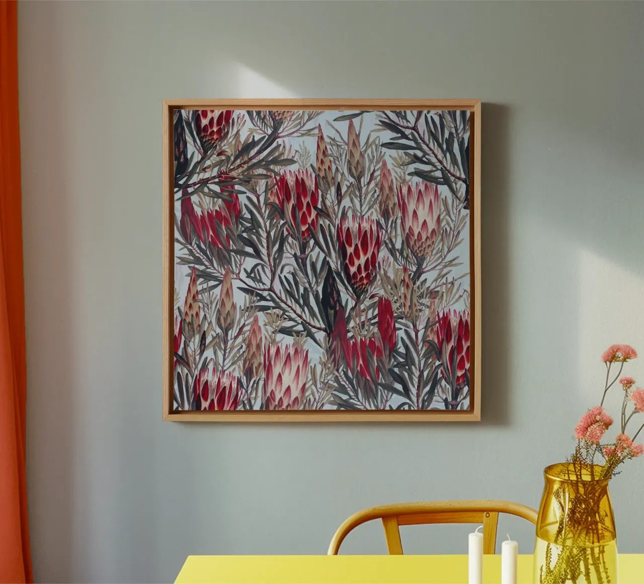 Protea Pattern II canvas by burcukorkmazyurek