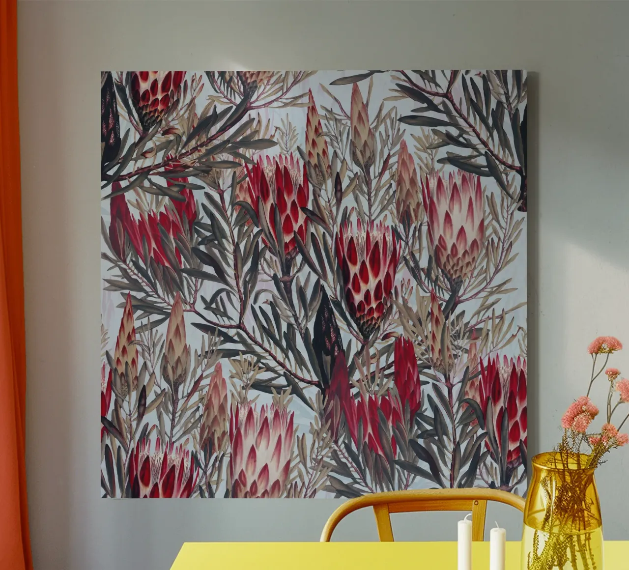 Protea Pattern II canvas by burcukorkmazyurek