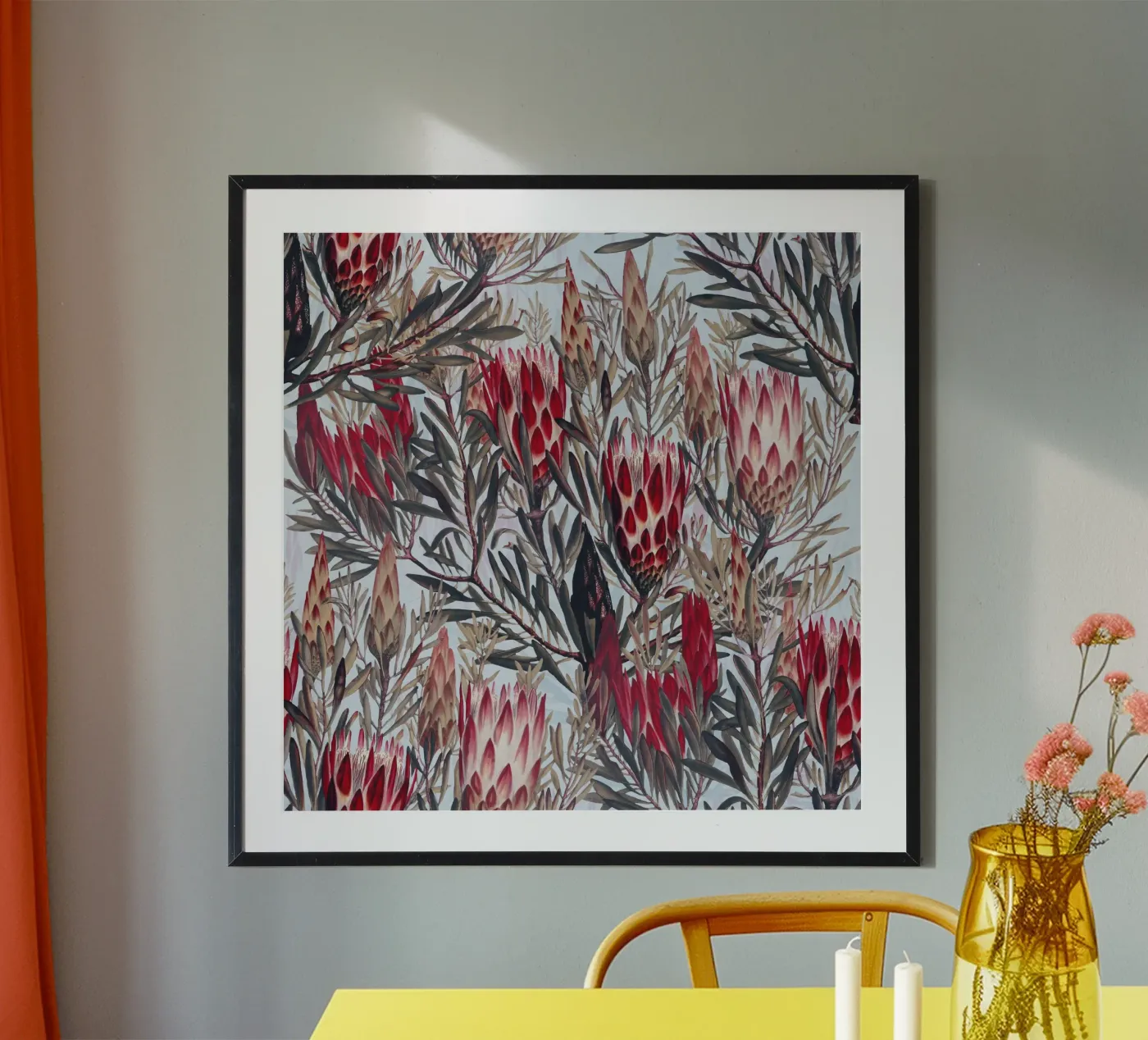Protea Pattern II poster van burcukorkmazyurek