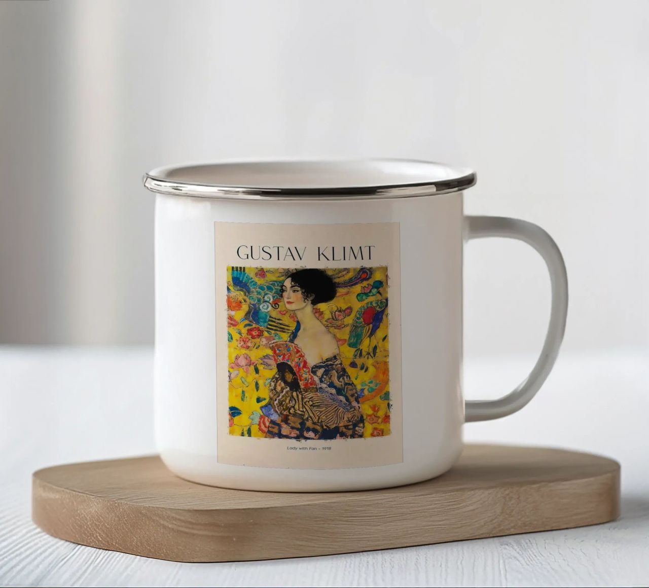 Gustav Klimt tazza in smalto da Kristian