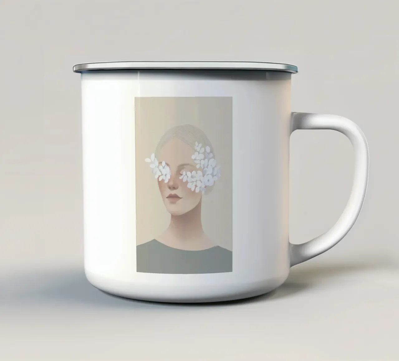 Femminile e delicato tazza in smalto da Carinaprint