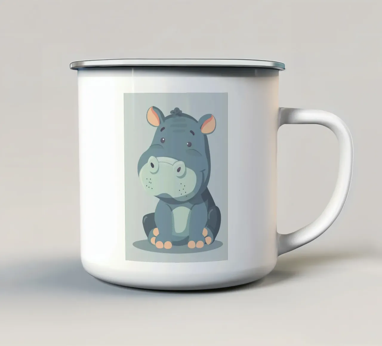 simpatico abbraccio di ippopotamo tazza in smalto da DesignDoodle