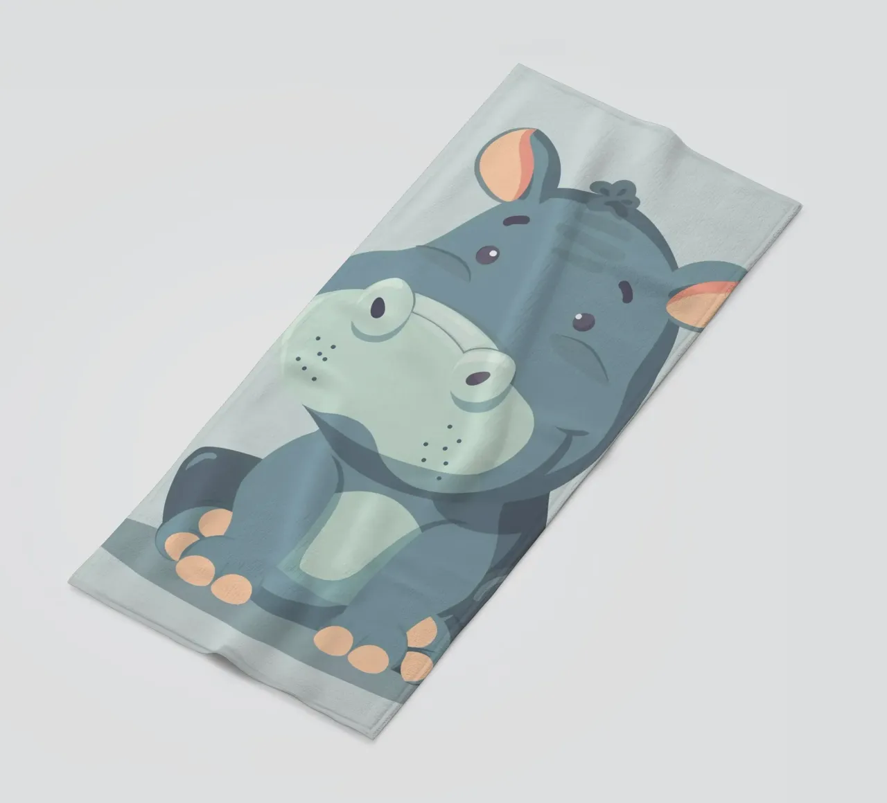simpatico abbraccio di ippopotamo telo mare da DesignDoodle
