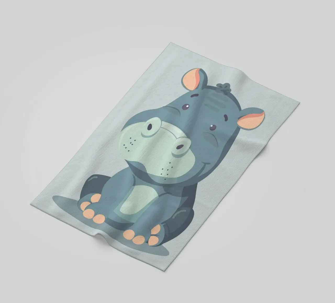 simpatico abbraccio di ippopotamo telo mare da DesignDoodle
