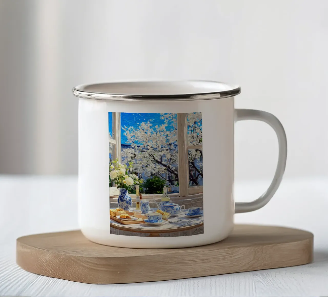 Colazione a Parigi tazza in smalto da Justyna Jaszke JBJart