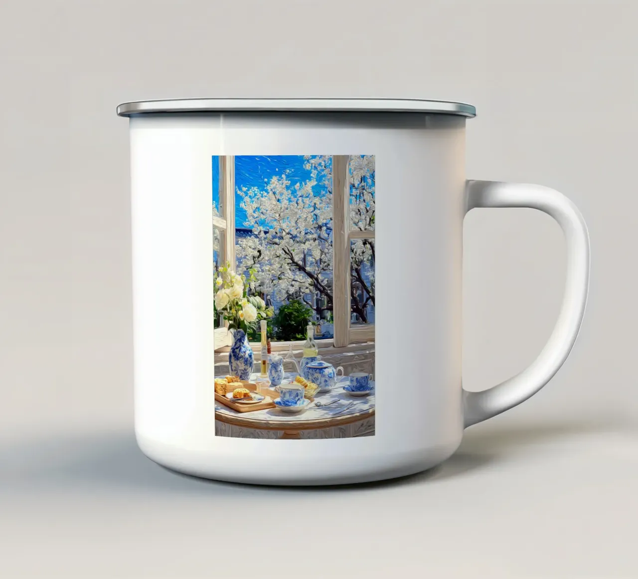 Colazione a Parigi tazza in smalto da Justyna Jaszke JBJart