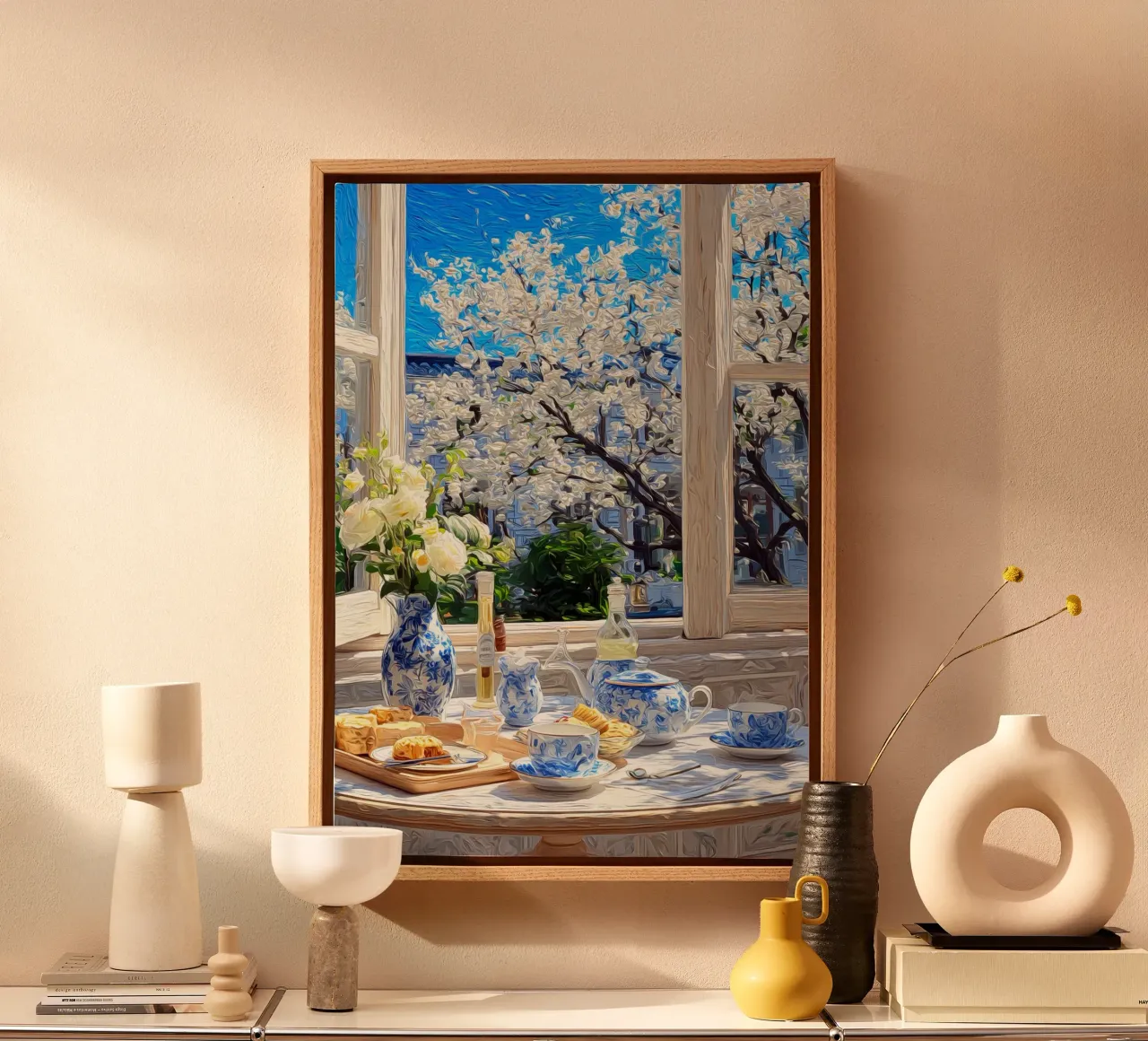 Ontbijt in Parijs canvas met Baklijst van Justyna Jaszke JBJart