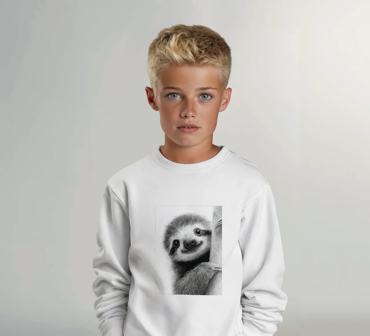 Faulzier black and white drawing for children kids sweatshirt by SlothStella