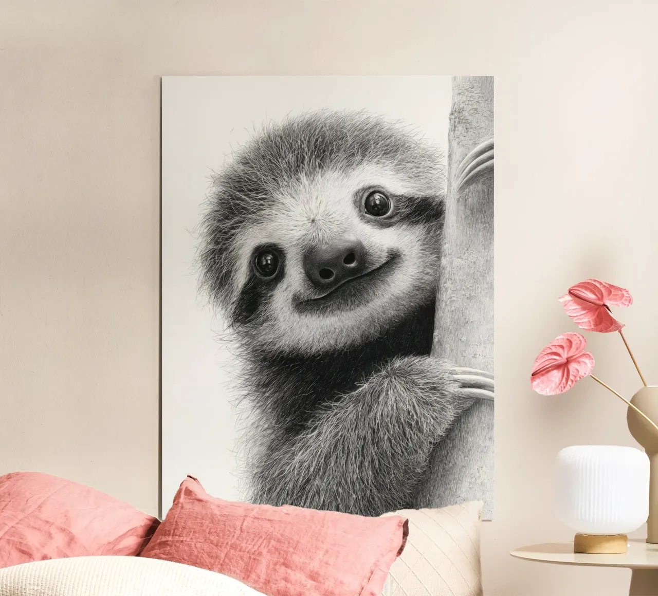 Disegno in bianco e nero Faulzier per bambini poster con telaio in plastica da SlothStella