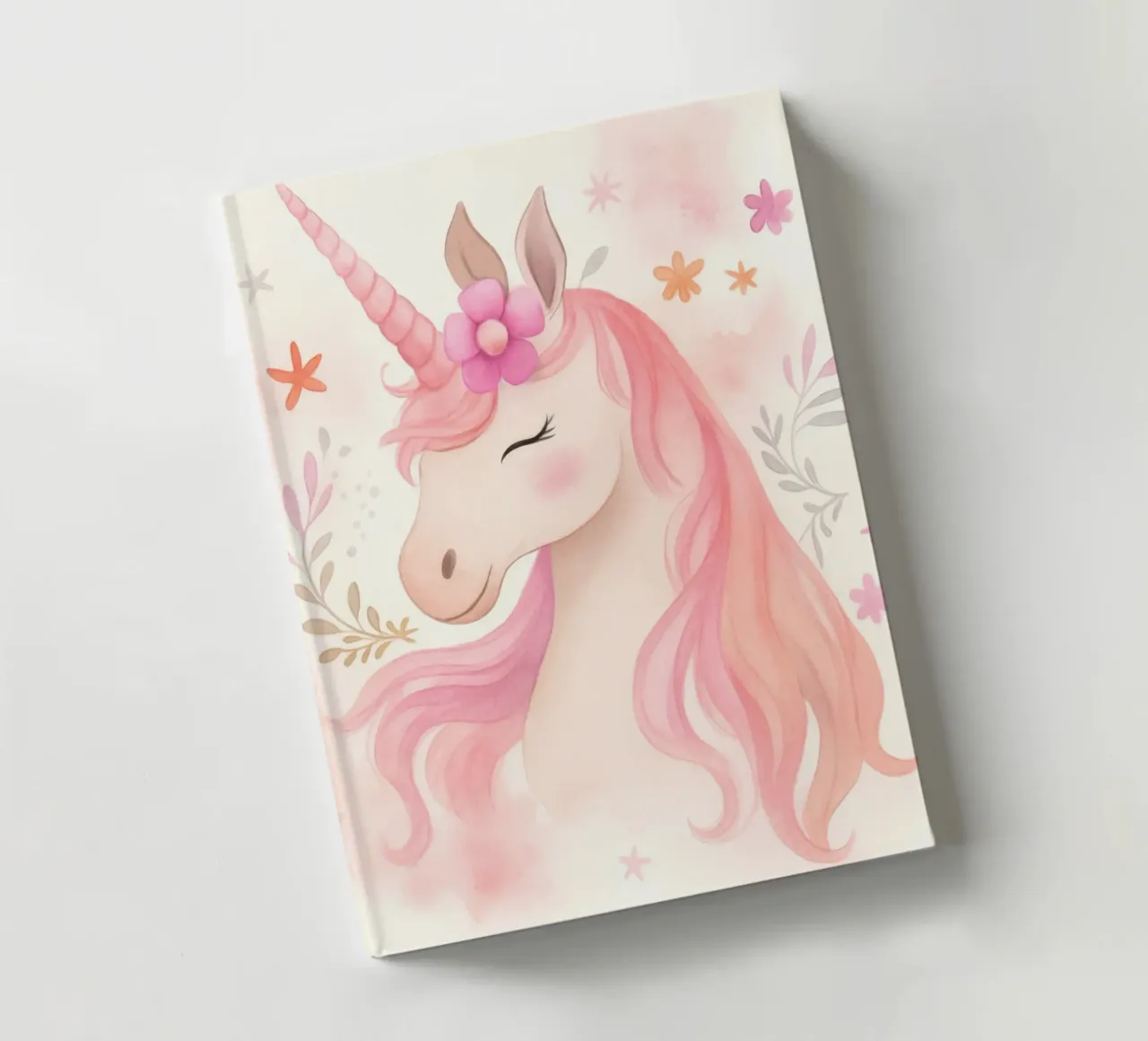 Magical Unicorn Princess in Pink Pastel Fantasy Animal Art notebook by Gentle Echoes Art