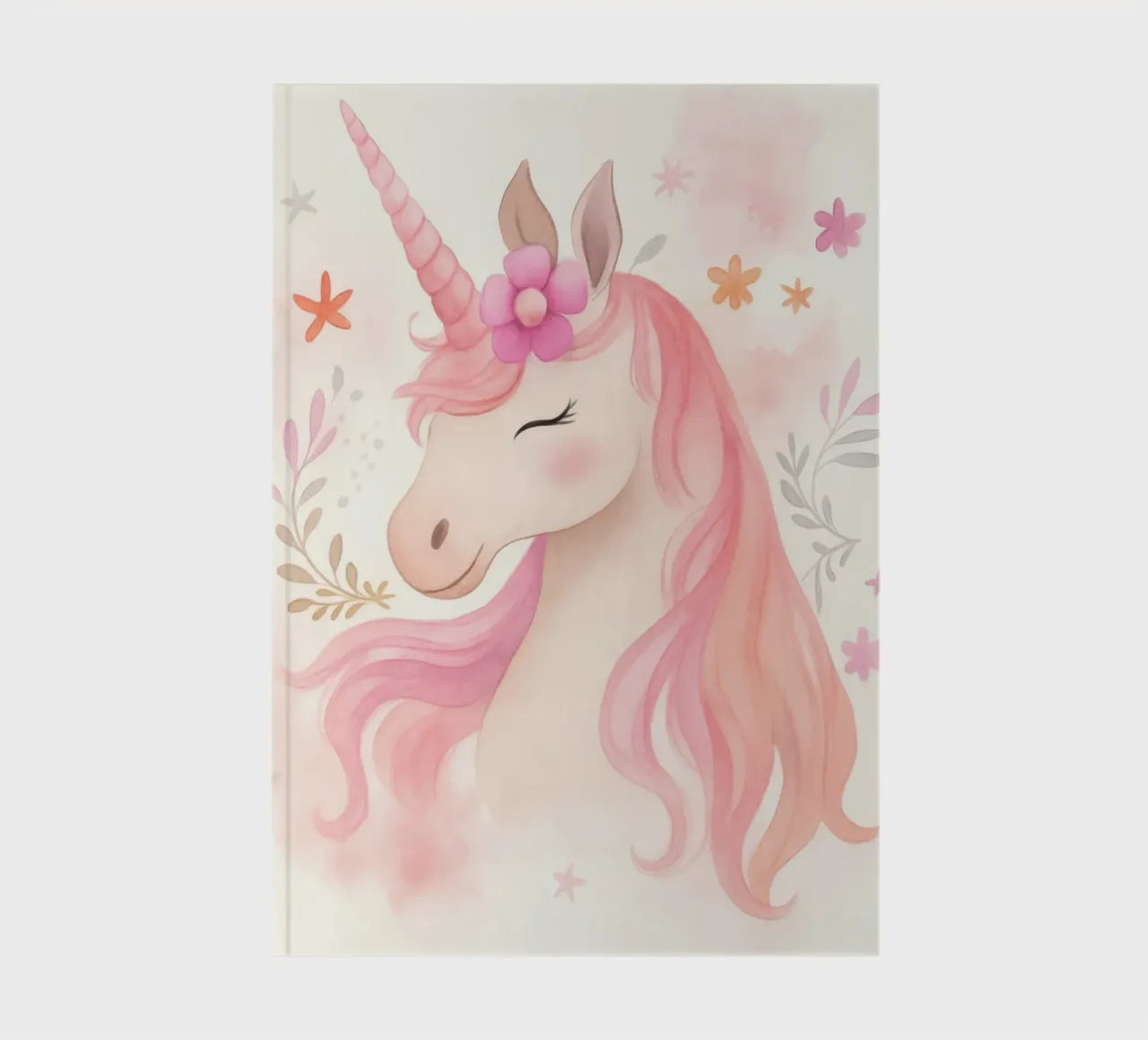 Magical Unicorn Princess in Pink Pastel Fantasy Animal Art notebook by Gentle Echoes Art
