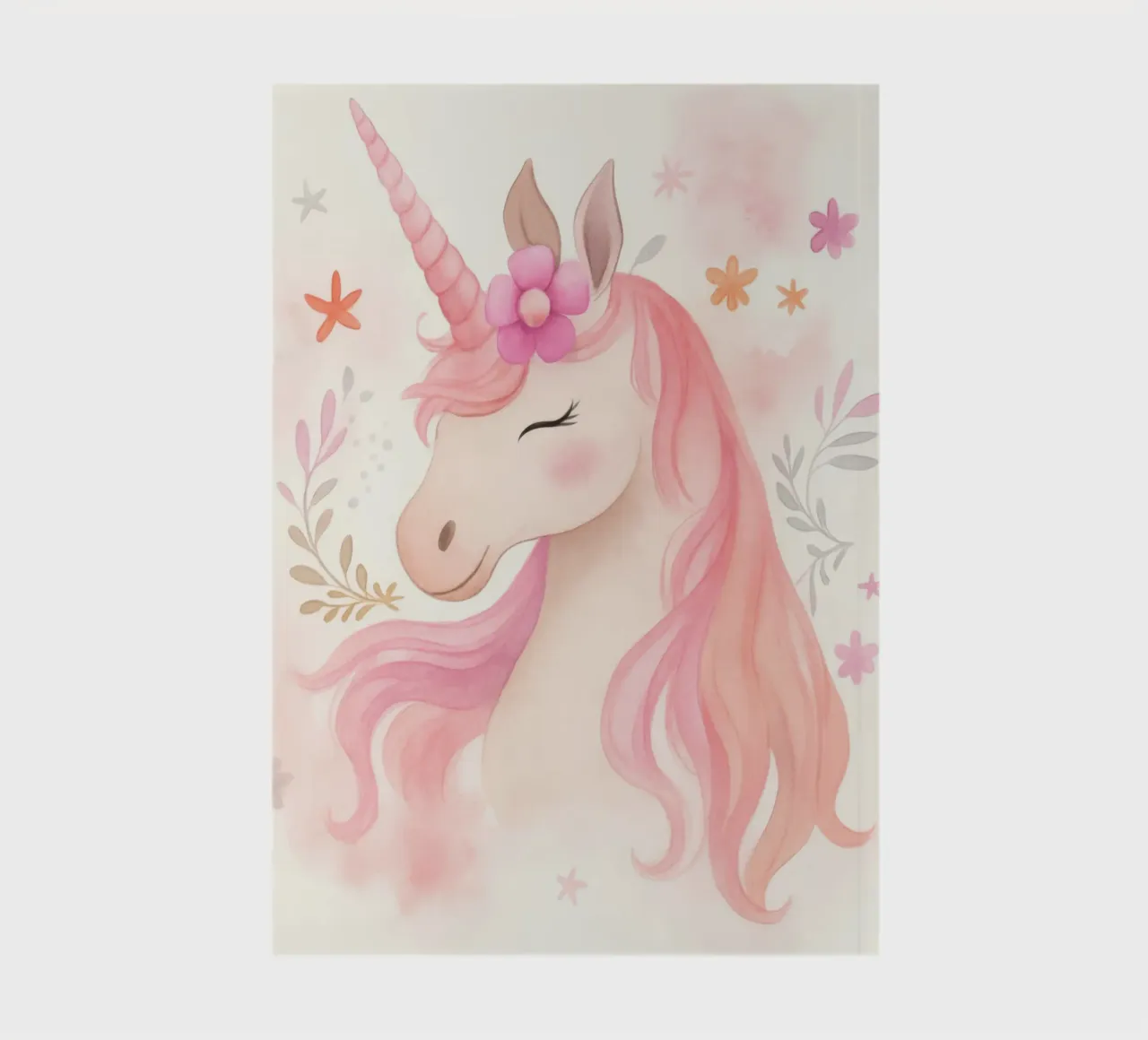 Magical Unicorn Princess in Pink Pastel Fantasy Animal Art notebook by Gentle Echoes Art