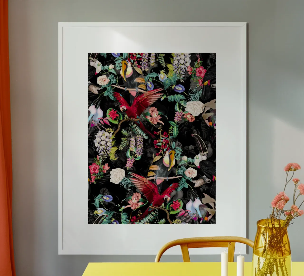 Floral and Birds IX carta hahnemühle da burcukorkmazyurek