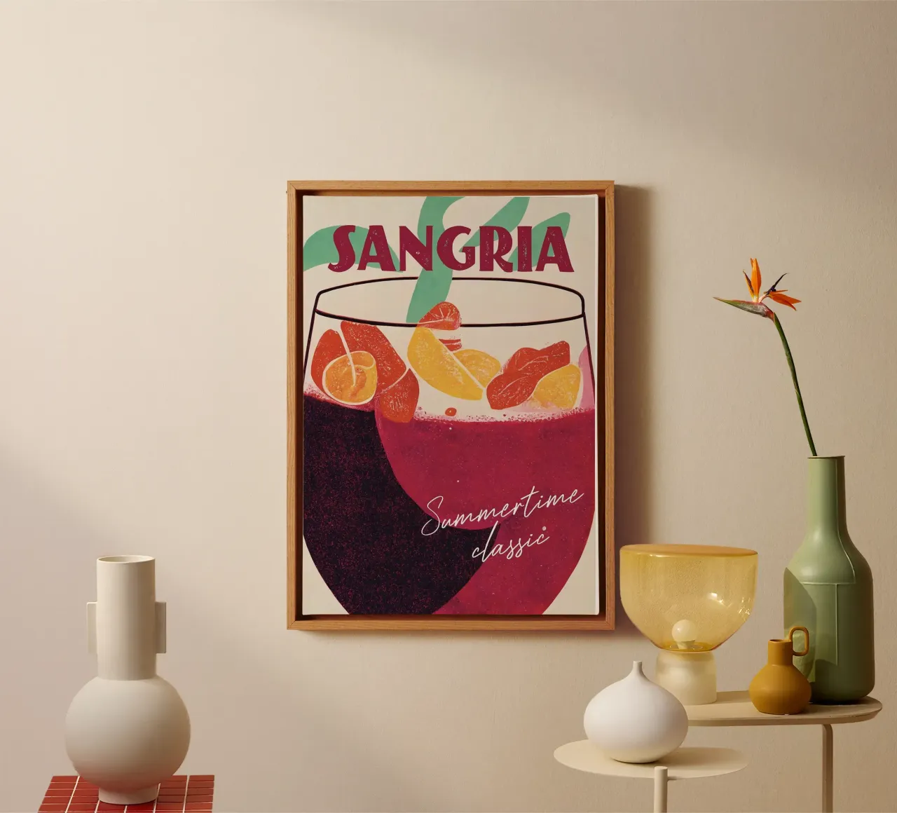 sangria bevanda estiva tela con Cornice a cassetta da John C Labut