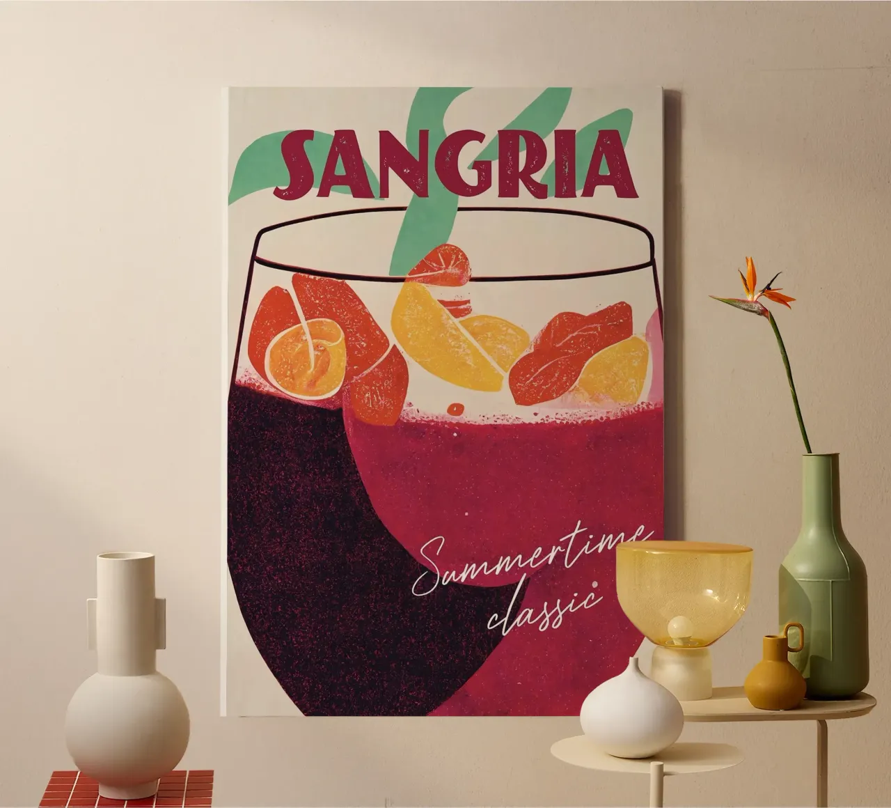 sangria bevanda estiva tela con Cornice a cassetta da John C Labut