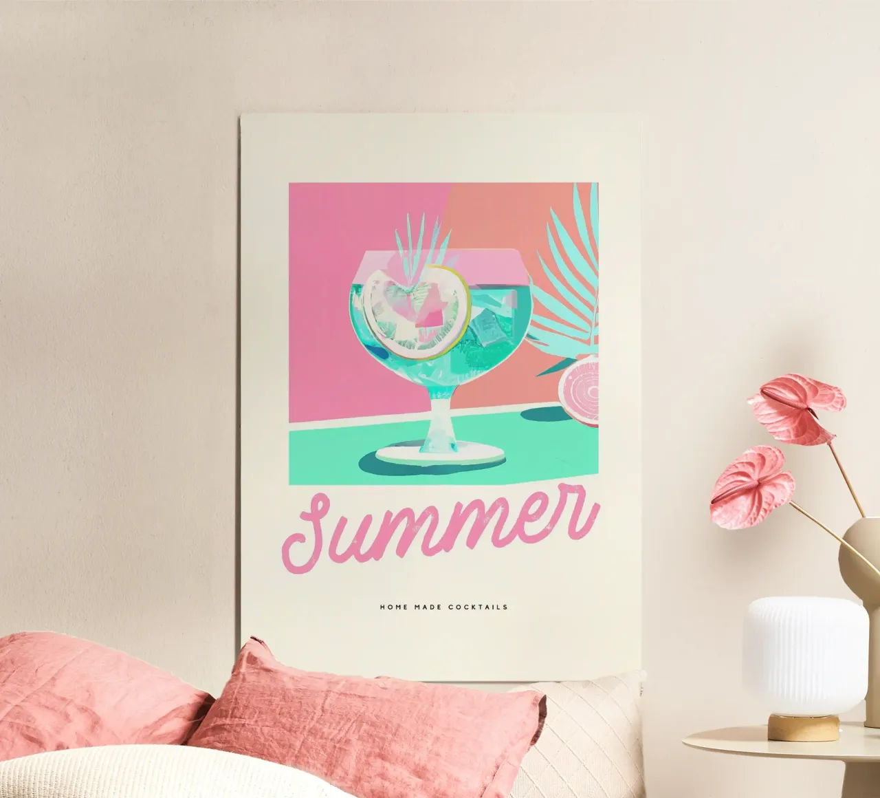 cocktail drink poster con telaio in alluminio da John C Labut