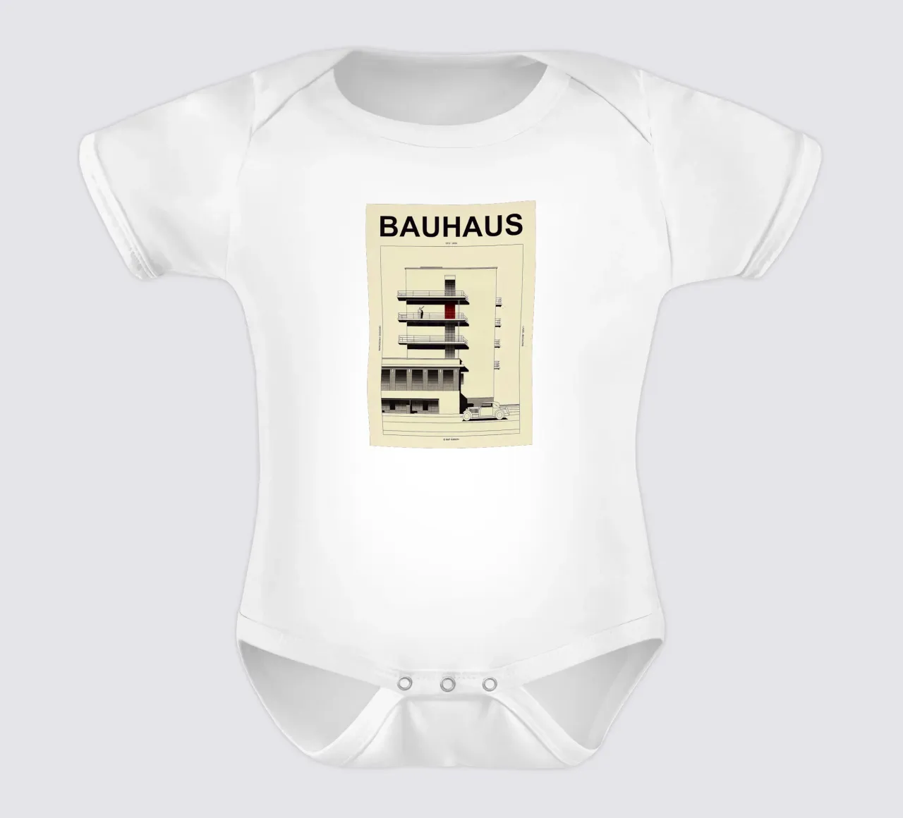 Bauhaus short-sleeve baby romper by Brooke