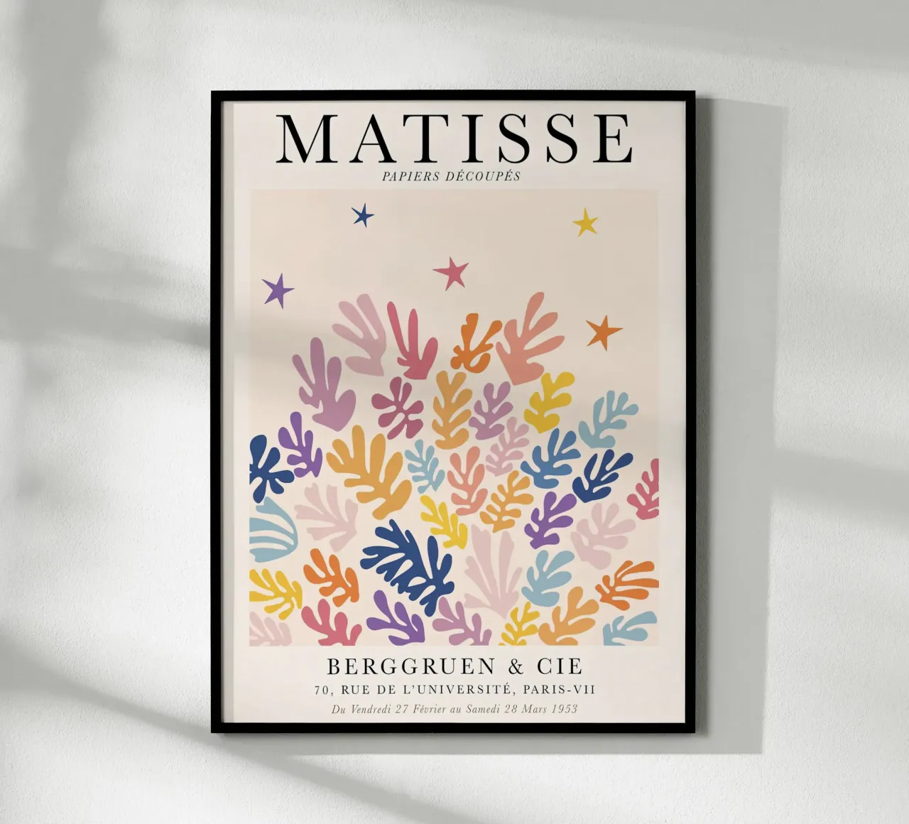 Matisse Farbenfrohe Botanische Kunst 1953 Poster mit Aluminium Rahmen von Jam Poster