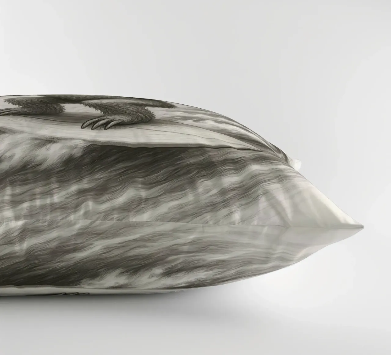Surfing Sloth Riding Big Wave Sketch decorative cushion by flufftee