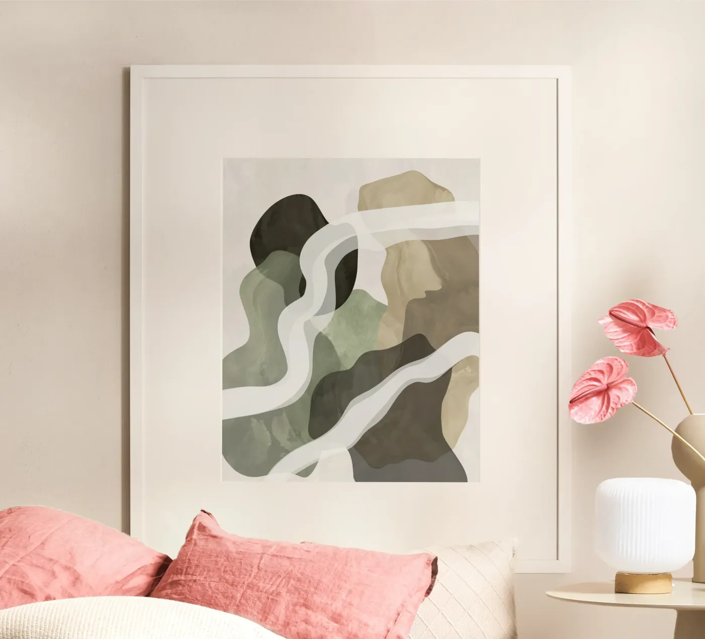 Abstract Green Forms poster by Sannel Larson