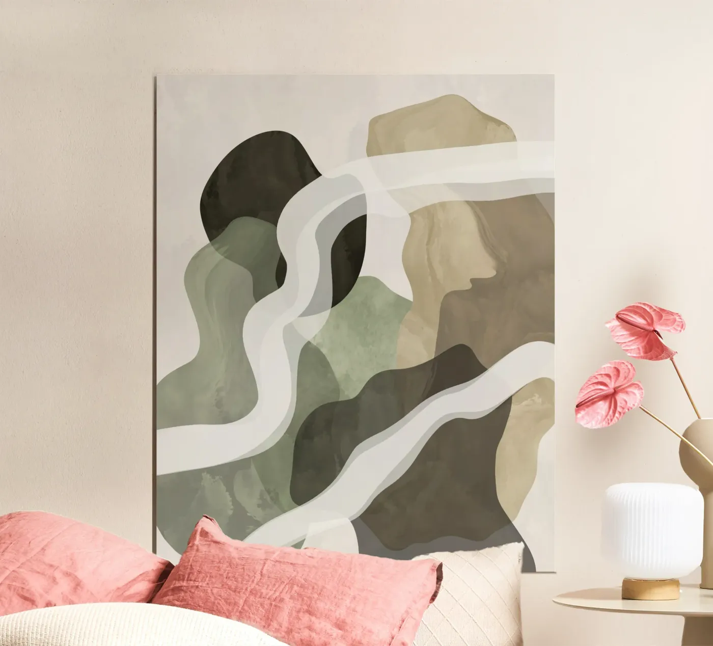 Abstract Green Forms poster by Sannel Larson