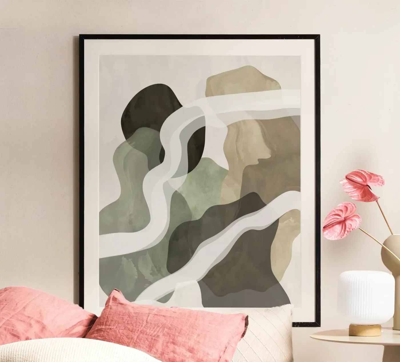 Abstract Green Forms poster by Sannel Larson