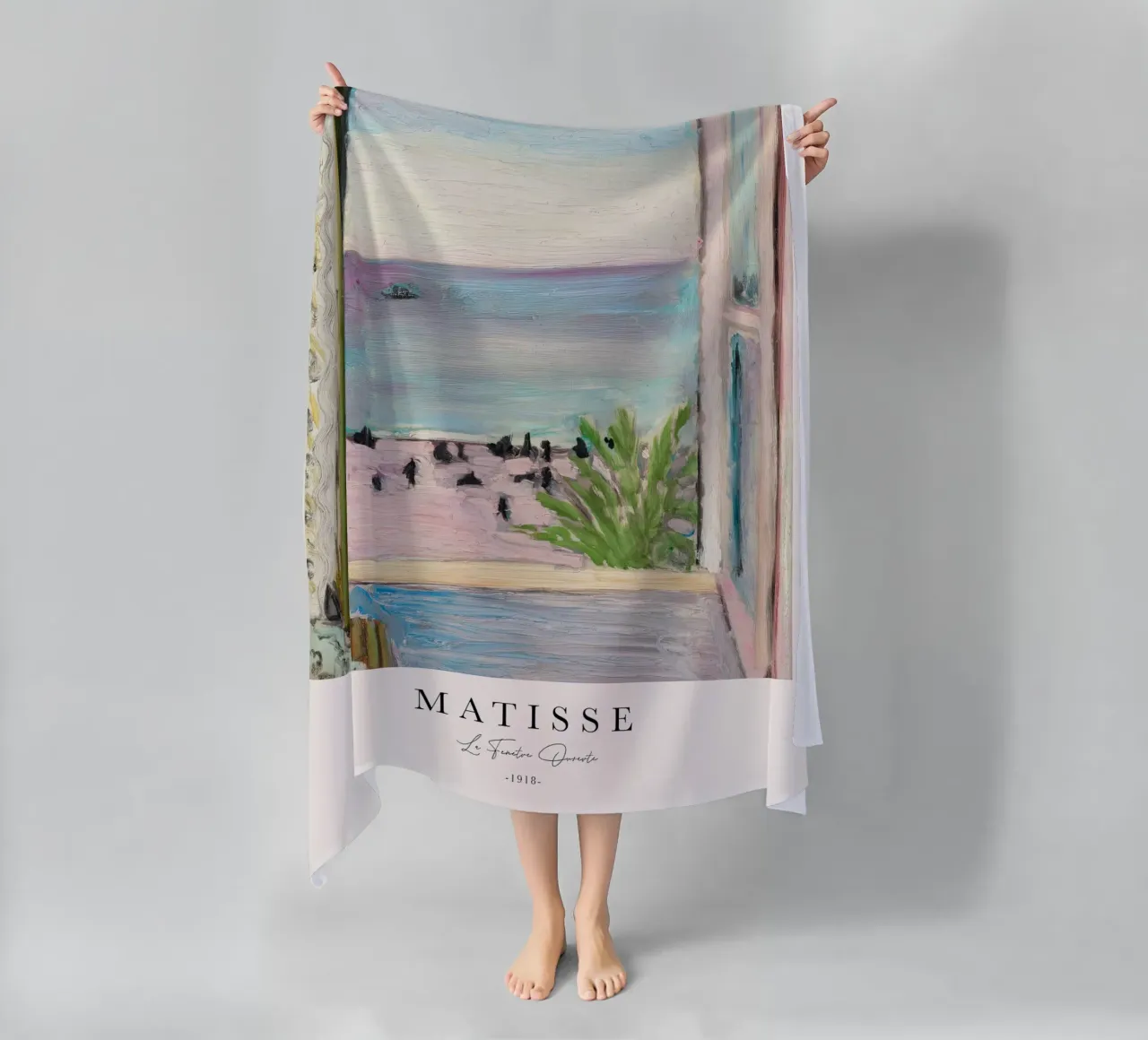 Matisse The Open Window 1918 beach towel by Jam Poster