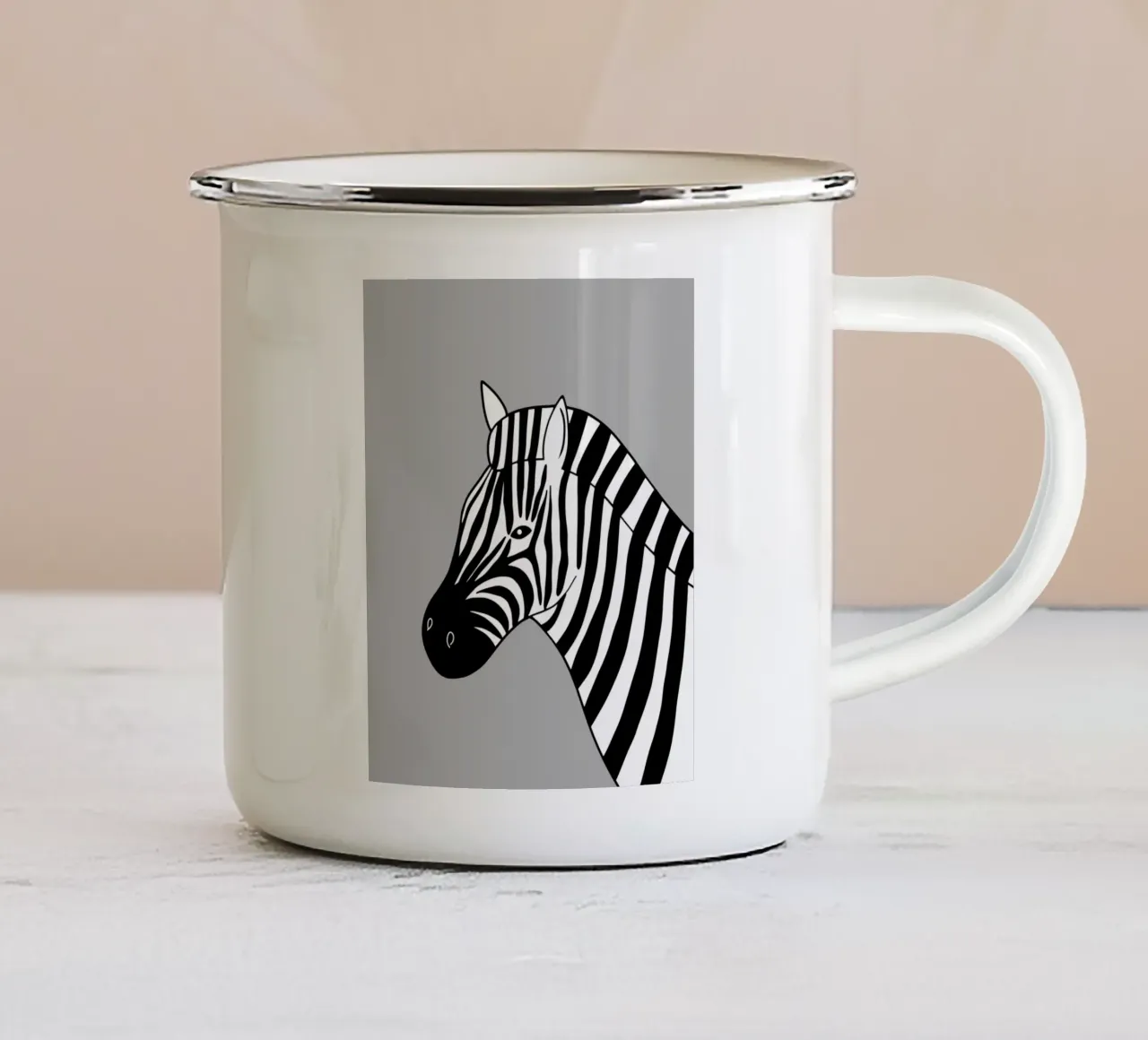 Animale della nursery - zebra tazza in smalto da Little Dean