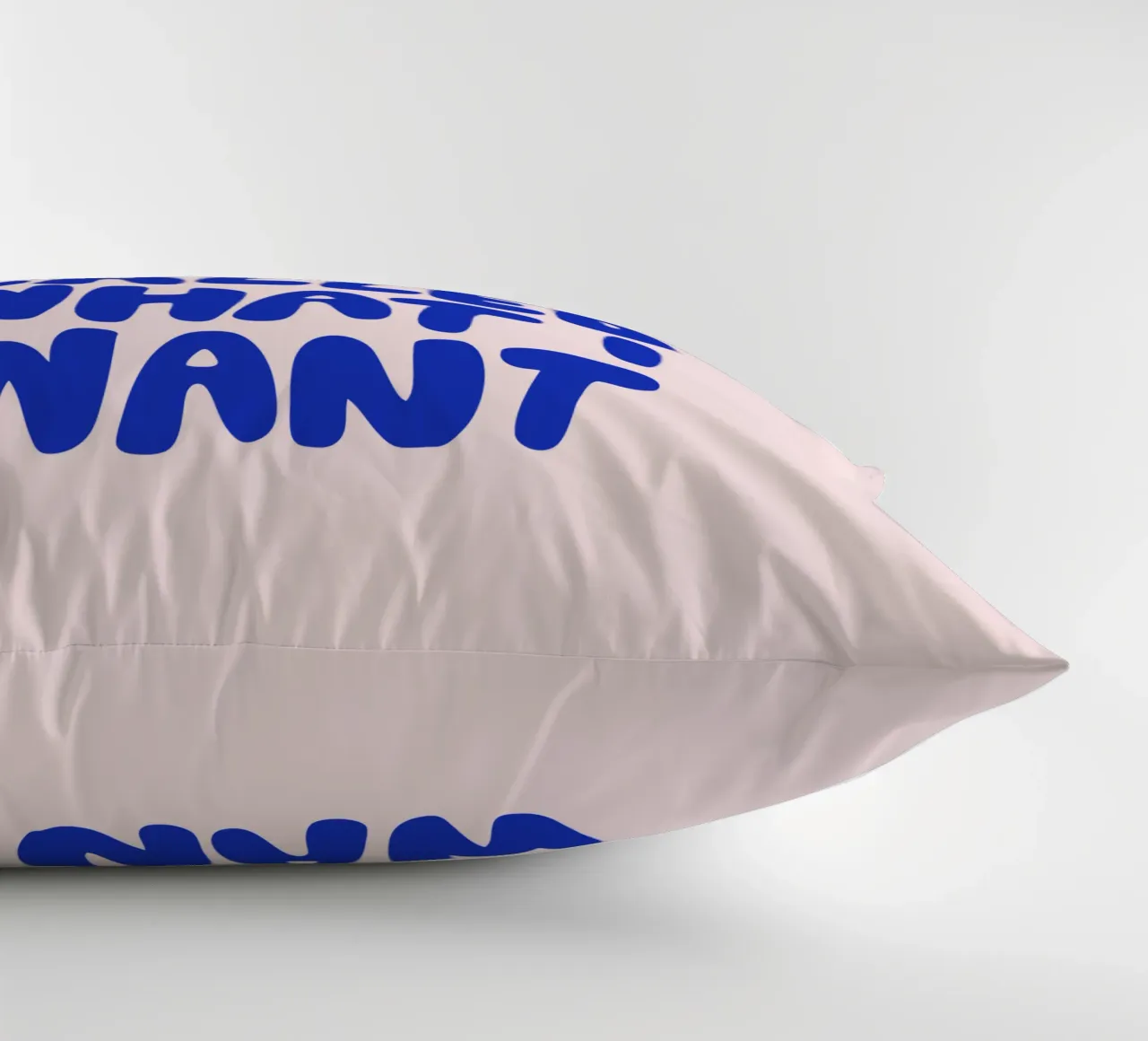 I Do a Thing Called What I Want Pink Blue Typography Print decorative cushion by THE MOTIVATED TYPE