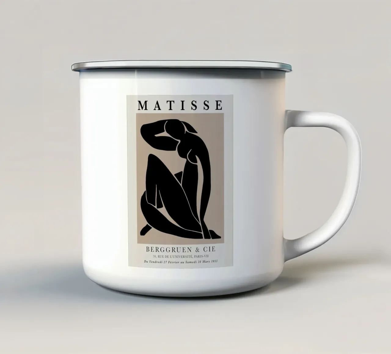 Matisse Silhouette Abstract Woman Body Figure 1953 enamel mug by Jam Poster